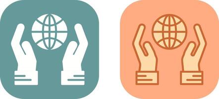 Globe Hand Icon Design vector