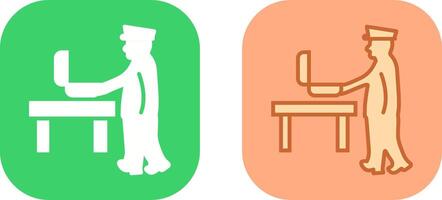 Guard Checking Briefcase Icon Design vector