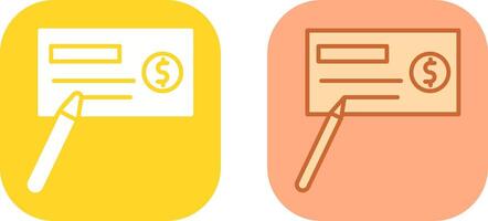 Write Cheque Icon Design vector