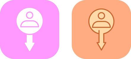 User Down Icon Design vector