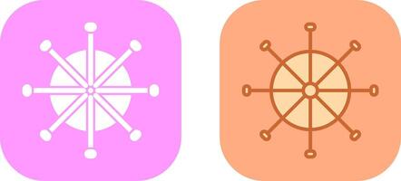 Ship Wheel Icon Design vector