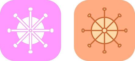 Ship Wheel Icon Design vector