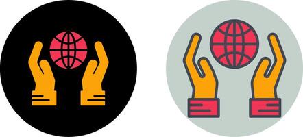 Globe Hand Icon Design vector