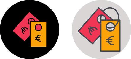 euro etiqueta icono diseño vector