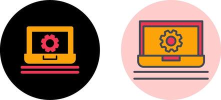 Laptop Setting Icon Design vector