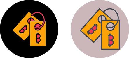 bitcoin etiqueta etiqueta icono diseño vector