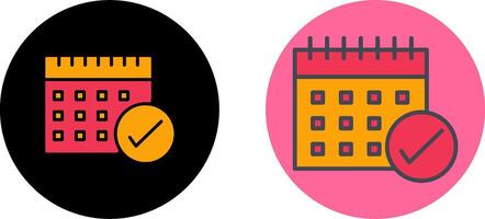 Marked Calendar Icon Design vector