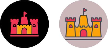 castillo de arena icono diseño vector