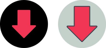 Down Icon Design vector