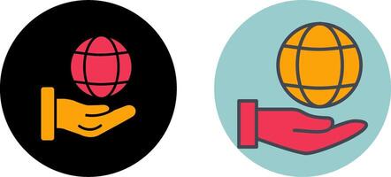 Global Hand Icon Design vector