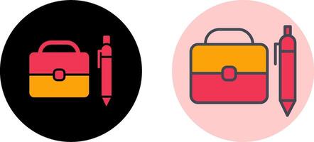 Briefcase and Pen Icon Design vector