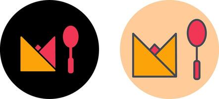 Spoon and Napkin Icon Design vector