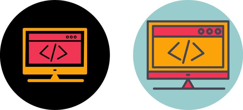 HTML Coding Icon Design vector