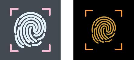 Fingerprint Lock Icon Design vector