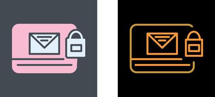 Locked Mail Icon Design vector
