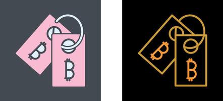 Bitcoin Label Tag Icon Design vector