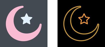 Moon and Star Icon Design vector