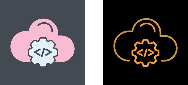 Cloud Coding Icon Design vector