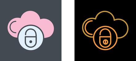 Secure Cloud Icon Design vector