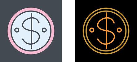 Dollar Coin Icon Design vector
