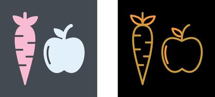 frutas y vegetales icono diseño vector