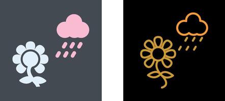 Flower with rain Icon Design vector