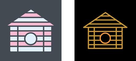 Wood Cabin Icon Design vector