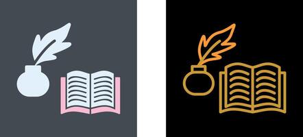 Quill and Book Icon Design vector