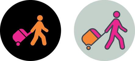 Walking With Luggage Icon Design vector