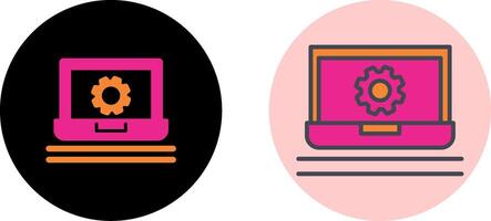 Laptop Setting Icon Design vector