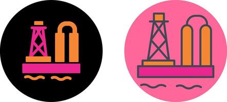 Oil Platform Icon Design vector