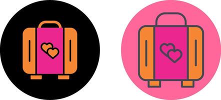 Lover Suitcase Icon Design vector