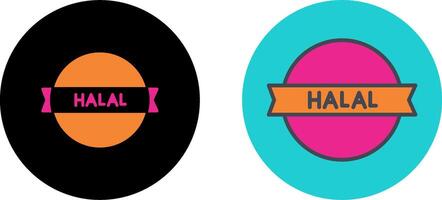 Halal Sticker Icon Design vector
