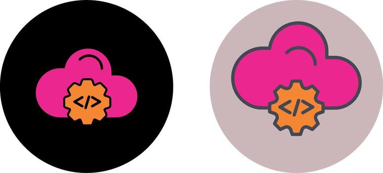 diseño de icono de codificación en la nube vector