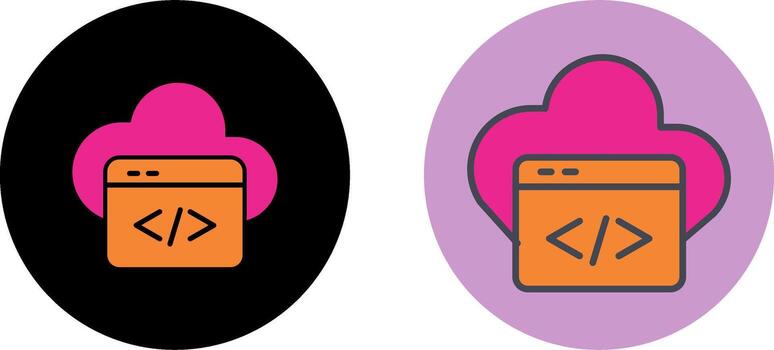 Cloud Coding Icon Design vector