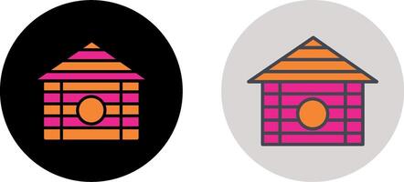 Wood Cabin Icon Design vector