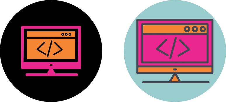 HTML Coding Icon Design vector