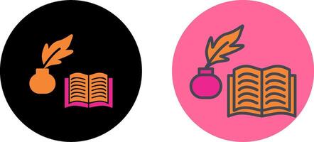 Quill and Book Icon Design vector