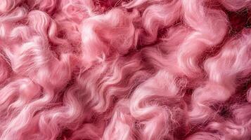 Pink wig as a background. Close-up of a wig. photo