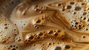 Coffee foam with bubbles. Abstract background. Close-up. photo