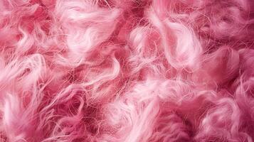 Pink fluffy wig as a background. Close-up, macro. photo