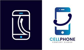 unique minimalist mobile phone icon design concept template vector