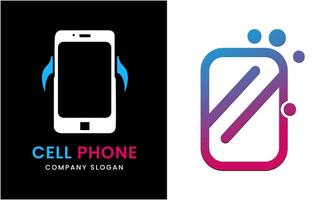 unique minimalist mobile phone icon design concept template vector