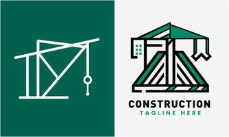 construcción minimalista edificio logo icono modelo idea vector