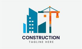 Construction minimalist building logo icon template idea vector