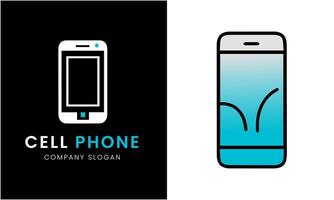 unique minimalist mobile phone icon design concept template vector