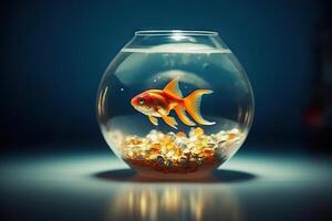 ai generado tranquilo belleza pez de colores nadando en un sereno pescado tanque en medio de un acogedor habitación. creado con generativo ai foto