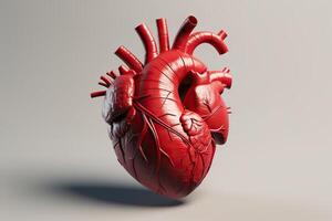 ai generado anatómico rojo corazón ilustración un representación de el intrincado humano Organo. creado con generativo ai foto