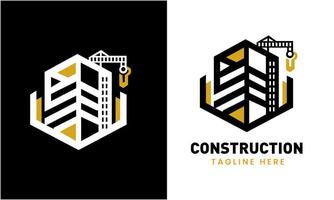 construcción minimalista edificio logo icono modelo idea vector