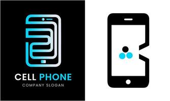 unique minimalist mobile phone icon design concept template vector